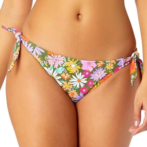 Salt + Cove Juniors' Printed Side Tie Bikini Swimsuit Bottom Multi Size M - Picture 1 of 2